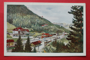 AK Semmering / 1920-1930 / Hotel Stefanie / Besitzer Josef Musger / Bahnhof / Gleise / Schienen / Niederösterreich